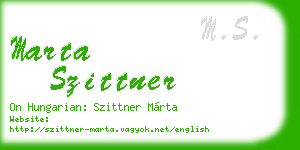 marta szittner business card